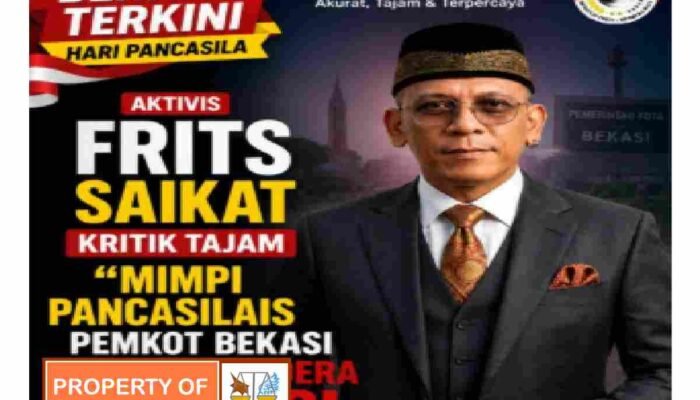 Hari Lahir Pancasila, Aktivis Frits Saikat Kritik Tajam: ‘Mimpi Pancasilais’ Pemkot Bekasi Tersandera Korupsi