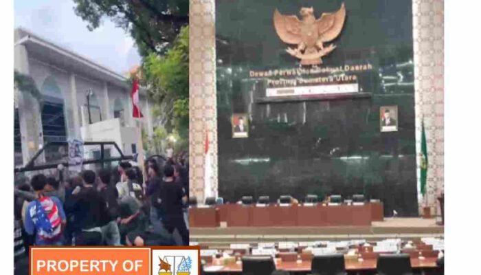 Ratusan Mahasiswa Nommensen demo di gedung DPRD Sumut, tuntut evaluasi MBG hingga sekolah rakyat