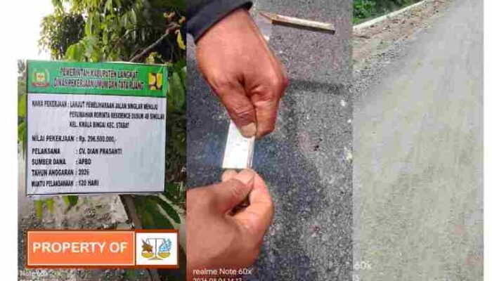 Dugaan  Aspal Hanya 3 CM Diproyej Jalan Singlar, PUPR Langkat Belum Berikan  Jawaban Substantif Atas 8 Pertanyaan Krusial Media Post Keadilan