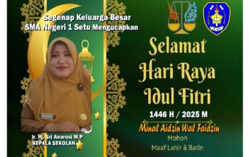 Segenap Keluarga Besar SMA Negeri 1 Setu Mengucapkan Selamat Idul Fitri 1446 H/ 2025 M