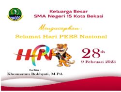 SMA Negeri 15 Kota Bekasi Mengucapkan Selamat Hari Pers Nasional