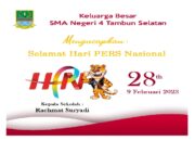 SMA Negeri 4 Tambun Selatan Mengucapkan Selamat Hari Pers Nasional