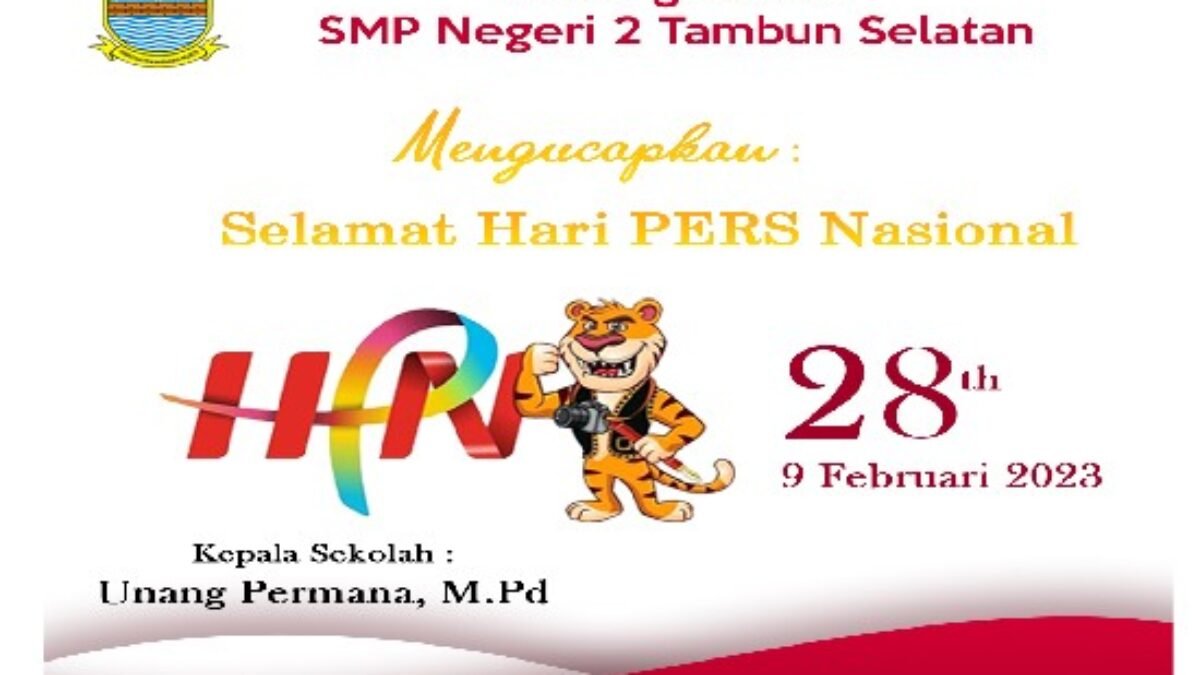 SMP Negeri 2 Tambun Selatan Mengucapkan Selamat Hari Pers Nasional