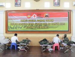 TNI Brebes Donorkan Darahnya Isi Hari Juang TNI-AD Ke-75