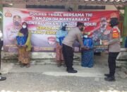 Dalam Bakti Sosial Polres Tegal Bagikan Sembako kepada Masyarakat Yang Kurang Mampu.