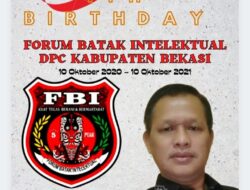 Kepala Sekolah SMPN   5 Tambun Selatan Kab. Bekasi Mengucapkan Happy Annyversary FBI Forum Batak Intelektual DPC Kabupaten Bekasi at 1