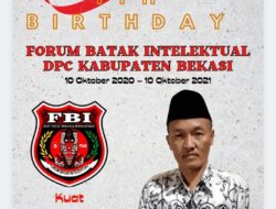 Kepala SMPN 2 TAMSEL Mengucapkan Happy Annyversary FBI Forum Batak Intelektual DPC Kabupaten Bekasi at 1 st
