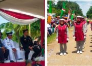 Camat Muara Bulian Upacara HUT RI Ke-77 Dilapangan Sridadi Sekaligus Menyaksikan Pawai 17 an.