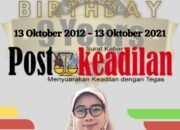 Kepala SMAN 9 Kota Bekasi Mengucapkan Happy Anniversary Postkeadilan yang ke 9