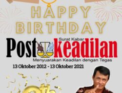 Ketua MKKS Kab. Bekasi Mengucapkan Happy Anniversary Postkeadilan yang ke 9