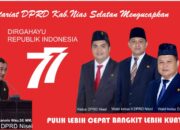 Sekretariat DPRD Kab.Nias Selatan Mengucapkan Selamat Hari Ulang Tahun RI Ke-77.