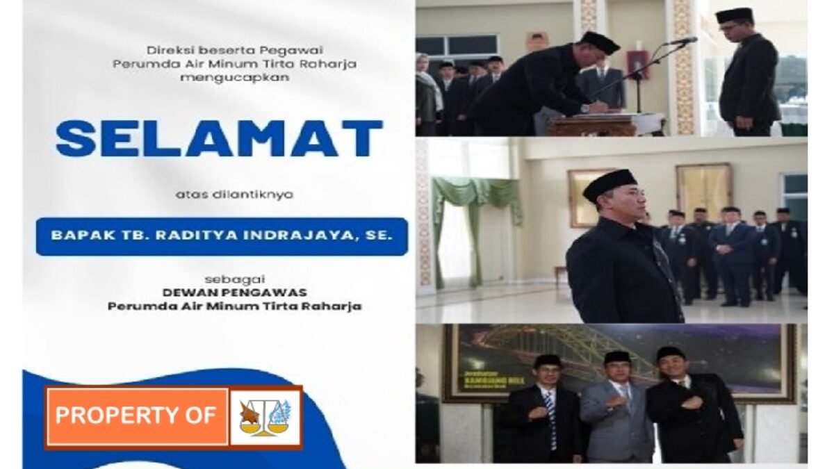 Bupati Bandung Resmi Lantik TB. Raditya Indrajaya sebagai Dewas Air Minum Perumda Tirta Raharja