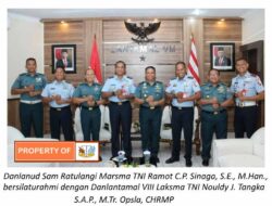 Tingkatkan Sinergitas TNI, Danlanud Sam Ratulangi Silaturrahmi Dengan Danlantamal VIII