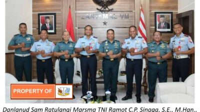 Tingkatkan Sinergitas TNI, Danlanud Sam Ratulangi Silaturrahmi Dengan Danlantamal VIII