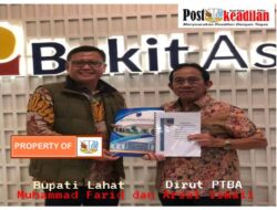 Dirut PTBA Arsal Ismail Terima Kunjungan Pj.Bupati Lahat di Menara Kadin Jakarta Selatan