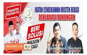 Dukung Paslon No.1 Heri – Gus Solihin Ikatan Cendekiawan Kristen Bekasi Deklarasi Balon Walikota dan Wakil Walikota Bekasi