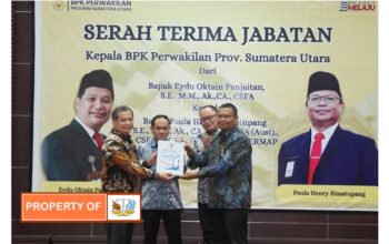 Bupati Toba Hadir di Acara Sertijab Kepala BPK Sumut