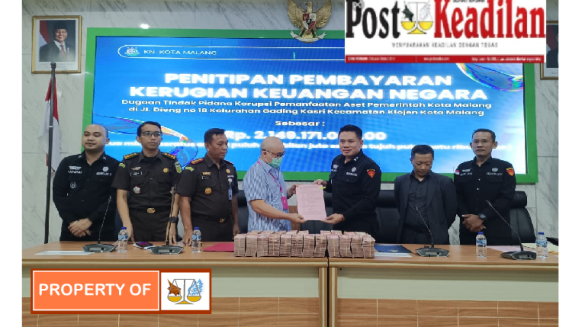 Pasca Penetapan Tersangka, Terduga Pelaku Korupsi Penyalahgunaan Aset Pemerintah Mengembalikan Kerugian Negara