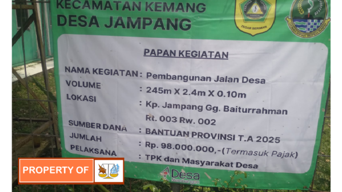 Pekerjaan banprop desa Jampang tidak sesuai spek