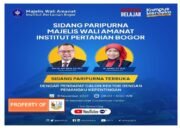Majelis Wali Amanat (MWA) IPB University menyelenggarakan Sidang Paripurna Terbuka “Dengar Pendapat Calon Rektor dengan Pemangku Kepentingan”.