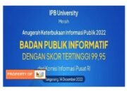 Komisi Informasi Pusat RI Menganugerahkan IPB University Sebagai Badan Publik Informatif 2022