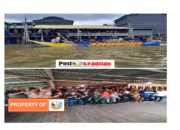 Pj.Bupati OKI Bersama Kapolres OKI Tinjau TPS Menggunakan Speed Boat