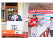 Bupati dan Wakil Bupati Humbahas Lakukan Pencoblosan Pemilu di Desa Pakkat Kecamatan Doloksanggul