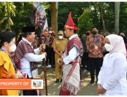 Presiden RI Jokowi  Disambut Tradisi Adat Batak Toba di Lapangan Merdeka Medan