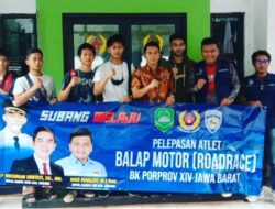 Hadapi Ajang Kualifikasi Porprov Jabar, Ketua KONI Subang Lepas 4 Atlit Balap Motor Ke Tasikmalaya