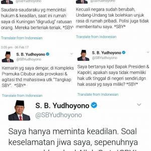 Rumahnya Di Demo, SBY Cuitan di Twitter
