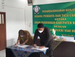 Kejari Nisel Bersama Disdik Nisel Tandatangani Nota Kesepakatan Kerjasama.