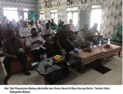 Plt Bupati Bekasi, H. Akhmad Marjuki Minta Maaf Tidak Bisa Hadir, Giat Penyuluhan Bahaya Narkotika Dan Donor Darah Sukses Di Desa Karang Satria, Tambun Utara