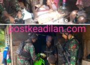 Satgas Yonif 315/Garuda Berikan Bansos dan Pengobatan Gratis