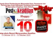 Kepala Dinas Pemberdayaan Masyarakat Desa, Perempuan dan Perlindungan Anak Kabupaten humbang hasundutan Mengucapkan Selamat Ulang Tahun PostKeadilan yg ke-1 (Dekade)