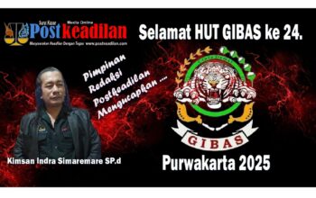 Pimpinan Redaksi Postkeadilan Mengucapkan HUT GIBAS ke 24