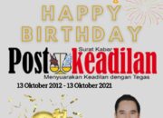 Kepala Sekolah SMAN 2 Kota Bekasi Mengucapkan Happy Anniversary Postkeadilan yang ke 9