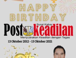 Kepala Sekolah SMAN 2 Kota Bekasi Mengucapkan Happy Anniversary Postkeadilan yang ke 9